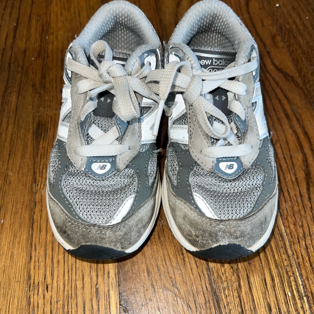 New Balance Kids' Gray and White Sneakers